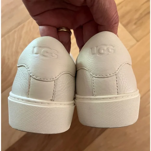 Uggs Bone White Jass Leather Slip-on, Sz 10 NWT - Picture 3 of 4